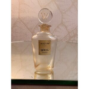 Vintage Weil Paris Noir Perfume Bottle Glass With W Monogram Stopper
